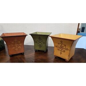 Southern Living at Home Tole-Painted Pots Set of 3 Garden Planters/Decorative